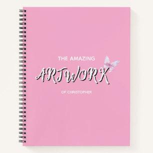 Personalised  Artist Sketchbook with bow Notebook