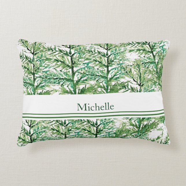 Personalised Artistic Hand-painted Tree Pattern Decorative Cushion (Front)