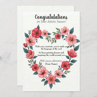Personalised Artistic Success Congratulations Card