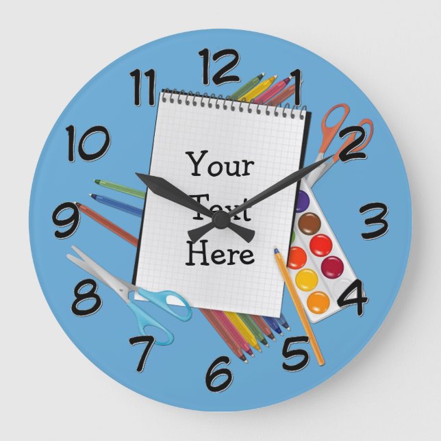Personalised Artsy Craft Supplies Wall Clock (Front)