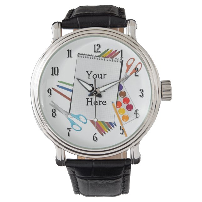 Personalised Artsy Craft Supplies Wrist Watch (Front)