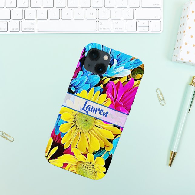 Personalised Artsy Floral Daisy Name Case-Mate iPhone Case (Creator Uploaded)