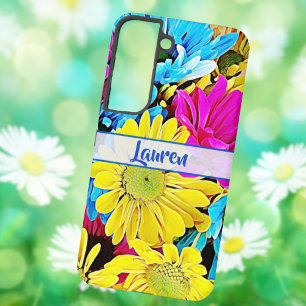 Personalised Artsy Floral Daisy Name  Samsung Gala Samsung Galaxy Case