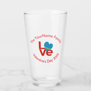 Personalised Aruban Red LOVE Flag Glass