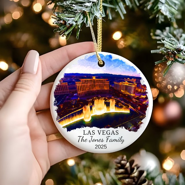 Personalised +as Vegas Ornament, Nevada Gift Ceramic Ornament (Creator Uploaded)
