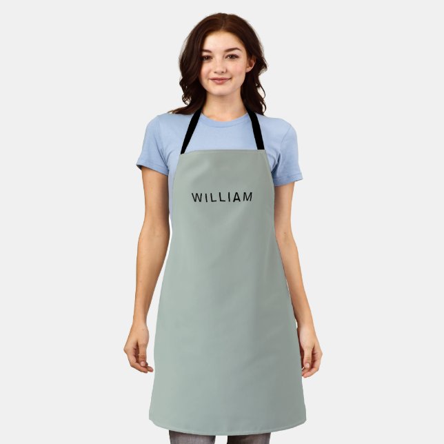 Personalised Ash  & Name Monogram | Elegant Custom Apron (Worn)