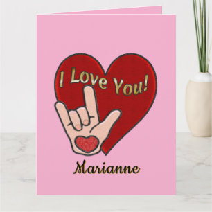 Personalised ASL I Love You Card