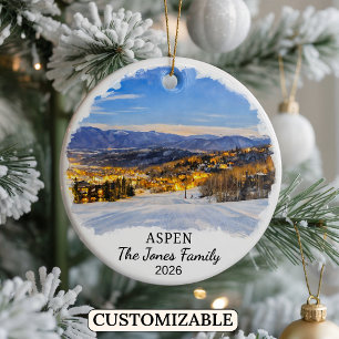 Personalised Aspen Ornament, Custom Colorado State Ceramic Ornament