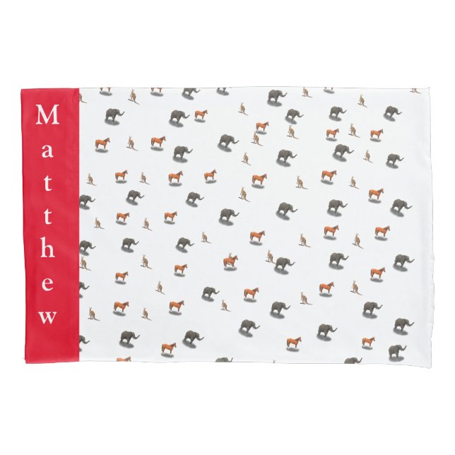 Personalised Assorted Animals Pillowcase (Front)