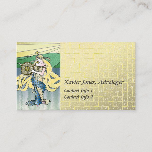 Personalised astrology goddess business cards (Front)