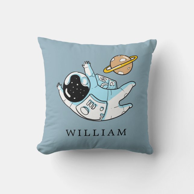 Personalised Astronaut Boy's Throw Pillow (Front)