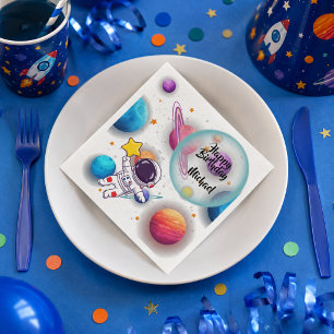 Personalised Astronaut & Planets Party Napkins