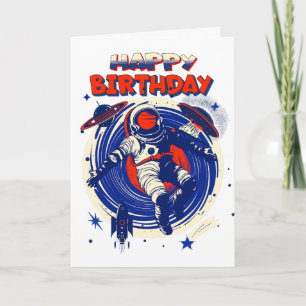 Personalised Astronaut Themed Birthday Card