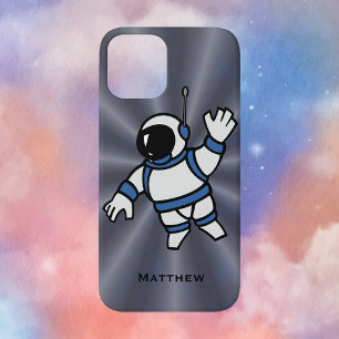 Personalised Astronaut with Blue Accents in Space iPhone 12 Case