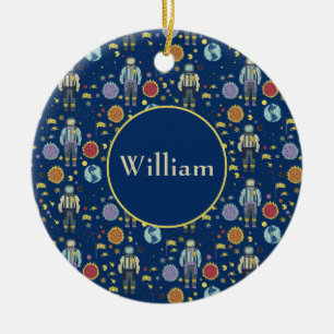 Personalised Astrounaut Space Man Colourful Ceramic Ornament