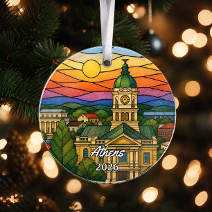 Personalised Athens Acrylic Ornament, Custom Georg Ornament