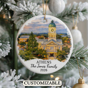Personalised Athens Ornament, Custom Georgia Ceramic Ornament