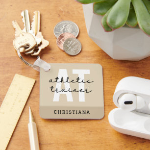 Personalised Athletic Trainer AT Key Ring