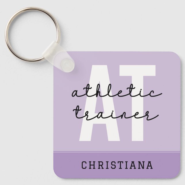 Personalised Athletic Trainer AT Key Ring (Front)