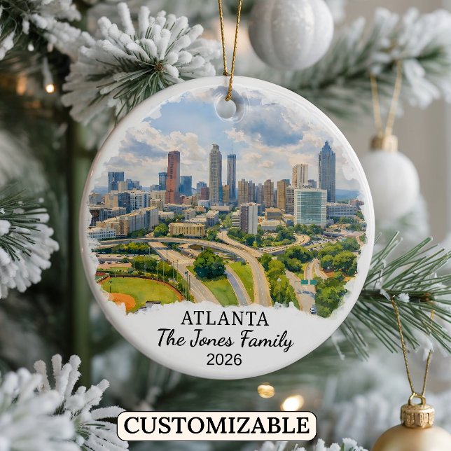 Personalised Atlanta Ornament, Custom Georgia Ceramic Ornament (Creator Uploaded)