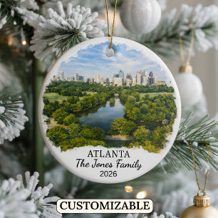 Personalised Atlanta Ornament, Custom Georgia Ceramic Ornament
