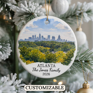 Personalised Atlanta Ornament, Custom Georgia Ceramic Ornament