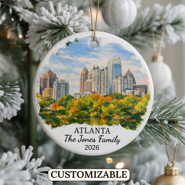 Personalised Atlanta Ornament, Custom Georgia Ceramic Ornament (Creator Uploaded)