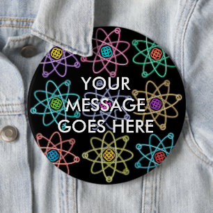 Personalised Atomic Structure Pattern 6 Cm Round Badge