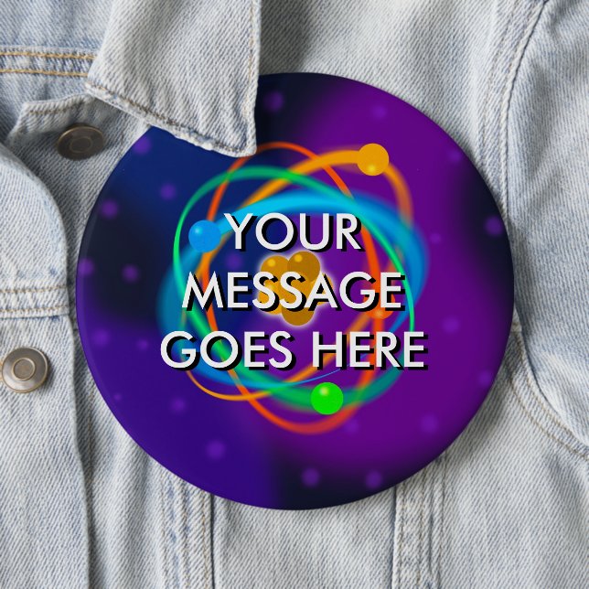 Personalised Atomic Structure Spots 6 Cm Round Badge (In Situ)