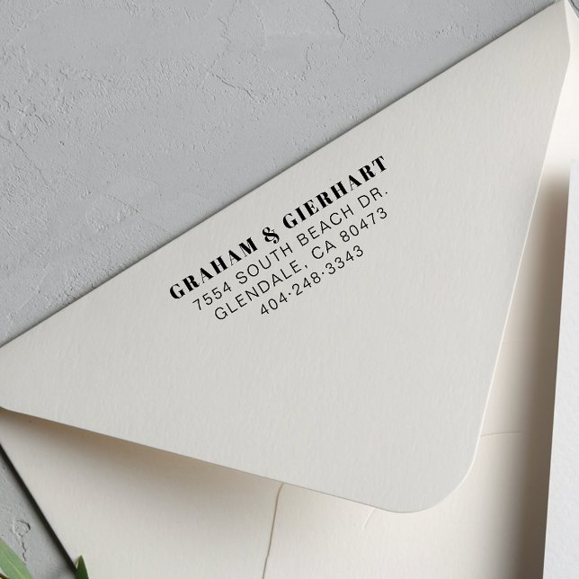 Personalised Attorney Business Partnership Office Self-inking Stamp (Bold Modern Simple Return Address Rubber Stamp)