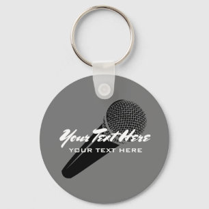 Personalised audio mic microphone icon keychain