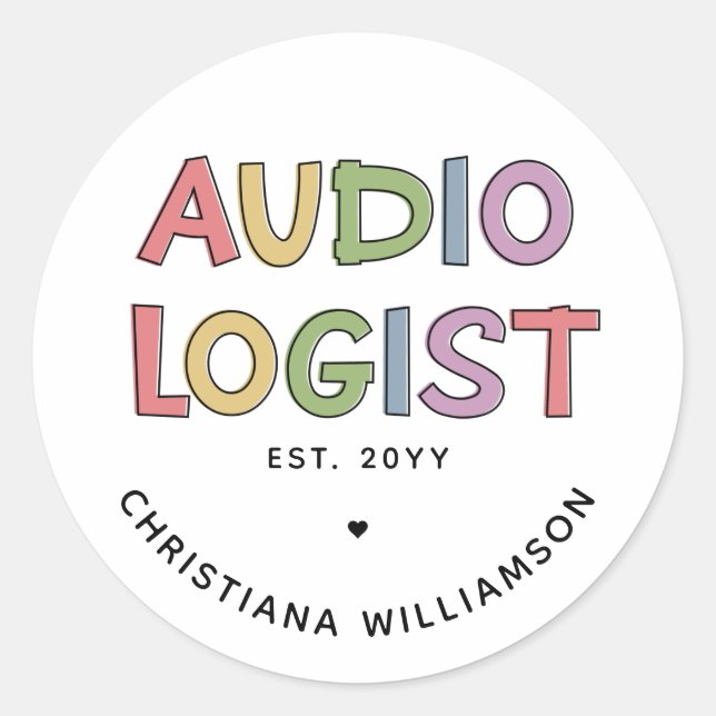 Personalised Audiologist Audiology Graduation Classic Round Sticker (Front)