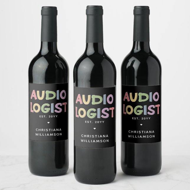 Personalised Audiologist Audiology Graduation Gift Wine Label (Bottles)