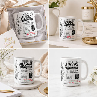 Personalised August Gladiolus Birthday Mug