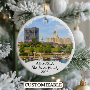 Personalised Augusta Ornament, Custom Georgia Ceramic Ornament