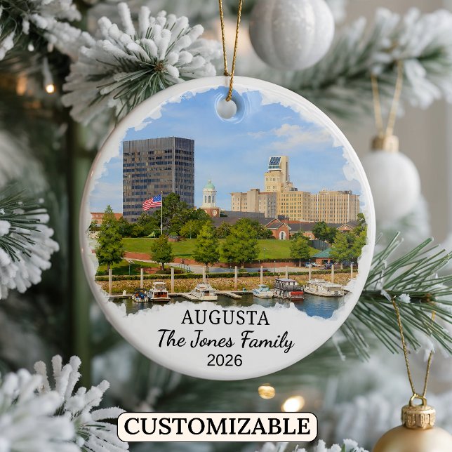 Personalised Augusta Ornament, Custom Georgia Ceramic Ornament (Creator Uploaded)