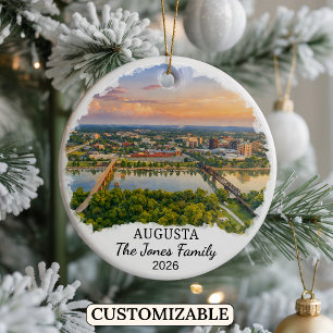 Personalised Augusta Ornament, Custom Georgia Ceramic Ornament