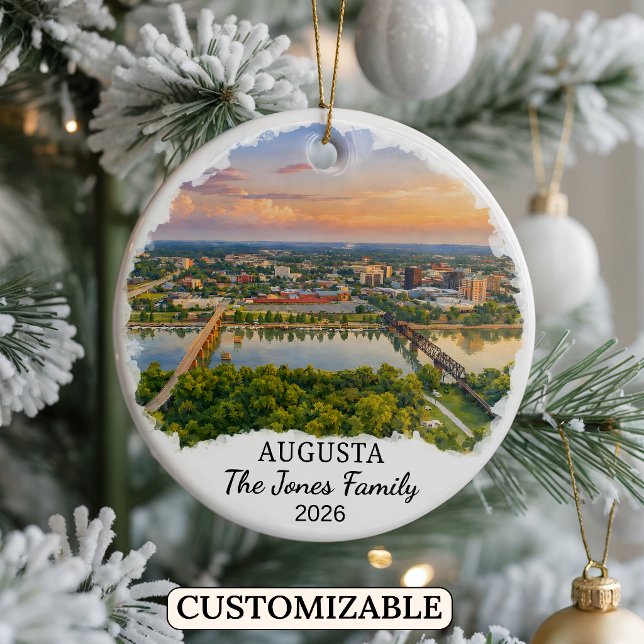 Personalised Augusta Ornament, Custom Georgia Ceramic Ornament (Creator Uploaded)