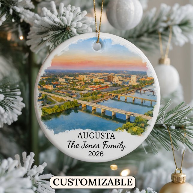 Personalised Augusta Ornament, Custom Georgia Ceramic Ornament (Creator Uploaded)