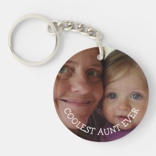 Personalised Aunt and Niece or Nephew Photo gift Key Ring