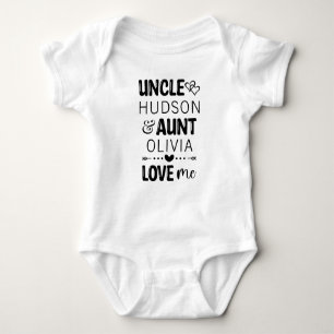 Personalised Aunt and Uncle Baby Boy Baby Girl Baby Bodysuit