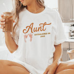 Personalised Aunt Year Established T-Shirt<br><div class="desc">Celebrate the special year you became an aunt with this personalised "Aunt Established In" shirt. Featuring a classic script font and adorable baby footprints, this design is a sweet and sentimental way to mark the occasion. Choose the year you were promoted to aunt to create a unique and meaningful keepsake....</div>