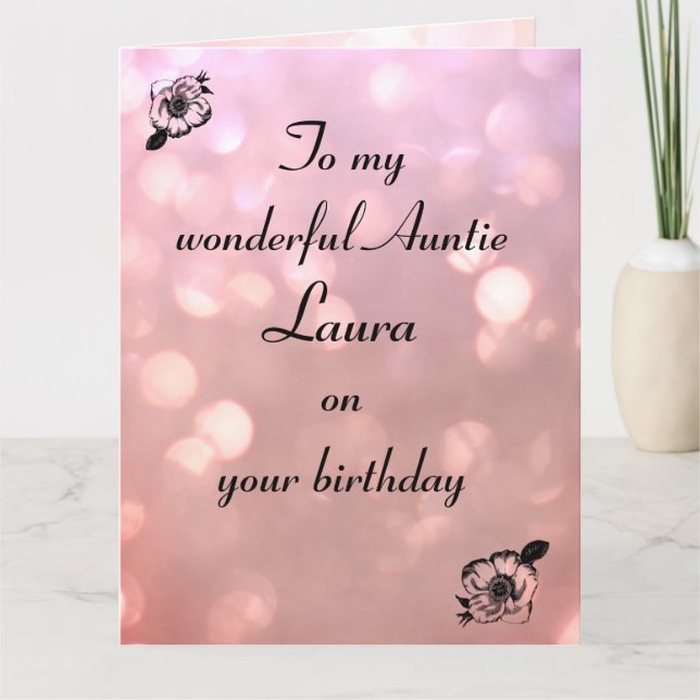 Personalised Auntie Birthday Card (Front)