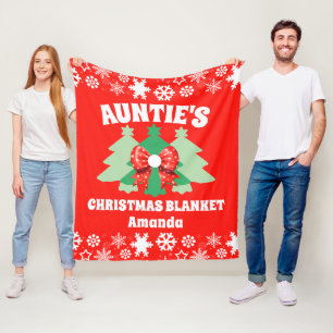 Personalised Auntie's Christmas Gift Fleece Blanket