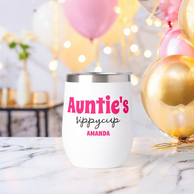 Personalised Auntie's Sippy Cup Wine Tumbler (Bachelor Party)