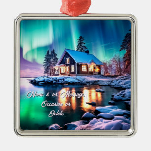 Personalised Aurora Borealis Ornament. Many Styles Metal Ornament