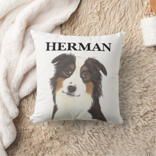 Personalised Aussie Australian Shepherd Reversible Cushion