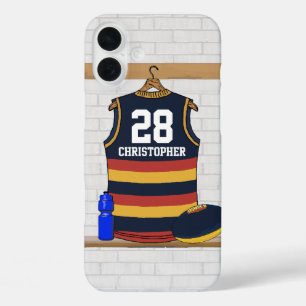 Personalised Aussie Rules Football Jersey BRY iPhone 16 Plus Case