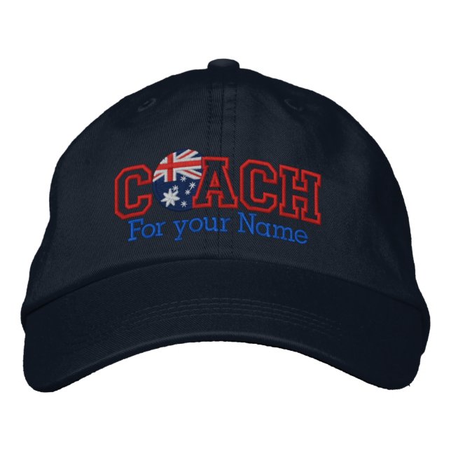 Personalised Australia Coach with your name Embroidered Hat (Front)