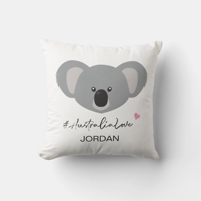 Personalised Australia Love Cute Koala Baby Cushion (Front)